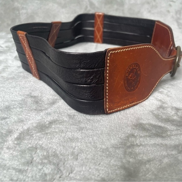 Vintage Michel Clo Cuoio Arte Firenze 1952 Belt Brown Black Wide Leather main image 6